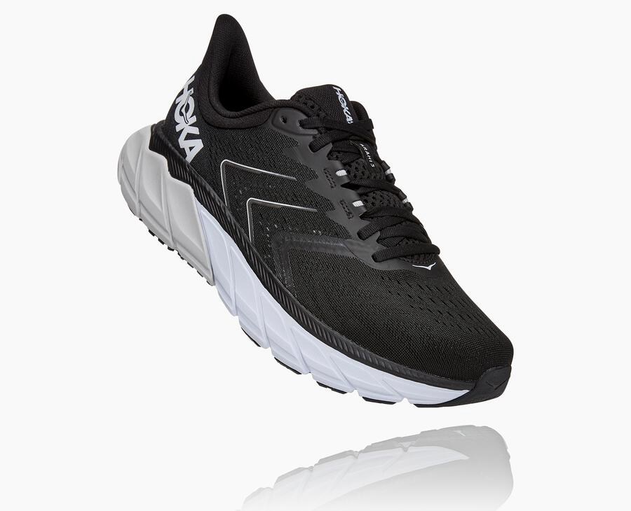 Hoka One One Running Shoes Mens Black/White - Arahi 5 - 70483OCAU